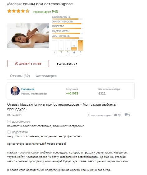 Лечебный массаж спины_отзывы